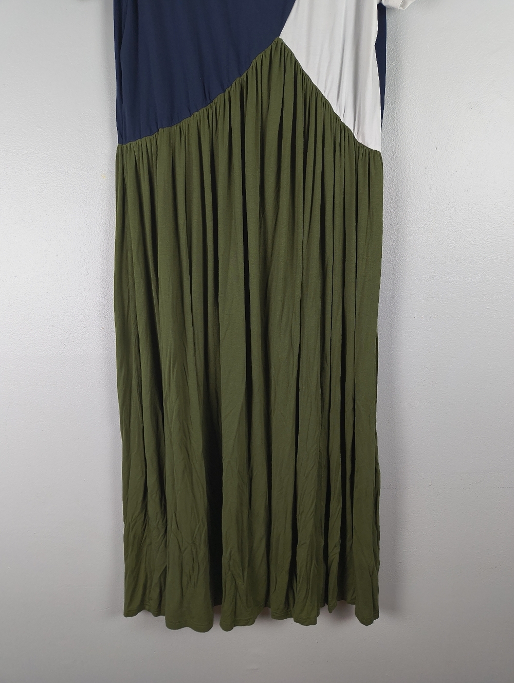 Floryday Green Blue White Color Block Flowy Stretch Casual‎ Boho Maxi Dress XL - Picture 4 of 9